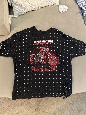 LF oversized reworked vintage bedazzled t-shirt